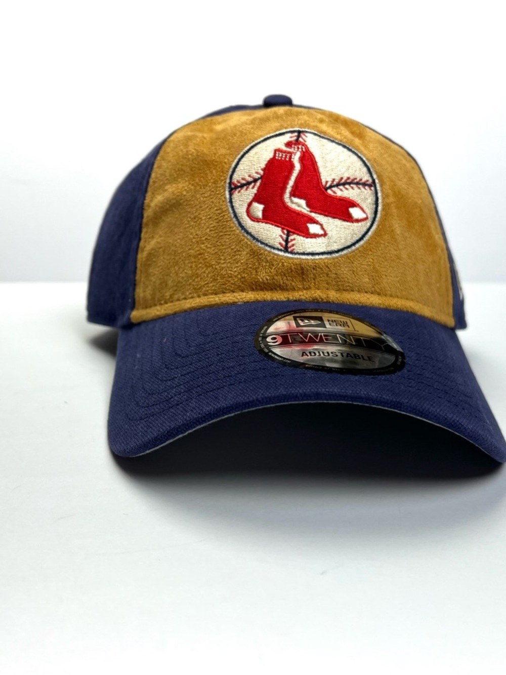 Boston Red Sox Hat New Era 9TWENTYThe League Tan Blue TEXTURE Cap Strap Adjust - Picture 4 of 11